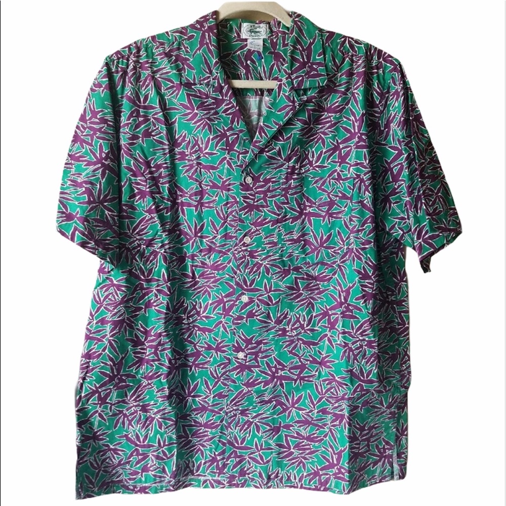 Hawaiian Shirt Vintage 80's Izod Lacoste Large